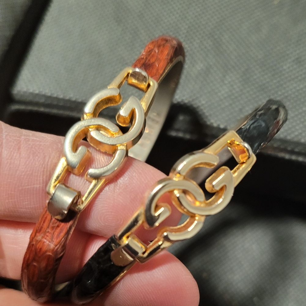 🔮SOLD🔮VINTAGE GG BANGLE 16" 24K FLORENCE ITALY 🇮🇹